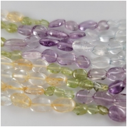 Multistone Amethyst Aquamarine Citrine Peridot Flat Nugget Gemstone Beads (N,H) Approximate Size 3.3 x 4.5mm to 5.7 x 9.7mm 14 inches
