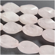 Rose Quartz Twisted Oval Gemstone Beads (D) Approximate Size 9 x 16mm 16 inches