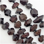 Garnet Tumbled Nugget Gemstone Beads (N) Approximate size 7 to 14.6mm 16 inches