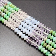 Multistone Saucer Gemstone Beads (N) Approximate size 6mm 16.25 inches