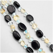 Multistone Citrine Aquamarine Onyx Gemstone Beads (NDH) 16 inches
