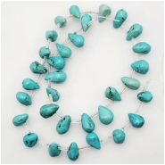 Hubei Turquoise Old Stock Biolette Teardrop Gemstone Beads (S) Approximate size 9.2 to 14mm 15 inches