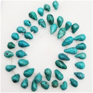 7 Hubei Turquoise Old Stock Briolette Teardrop Gemstone Beads (S) Approximate size 10 to 15mm