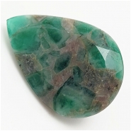 1 Emerald Faceted Pear Loose Cut Gemstone No Holes (N) 19.5 x 28.3mm