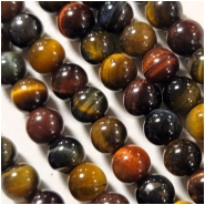 Tiger Eye Mix 6mm Round Gemstone Beads (H) 15 inches