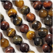 Tiger Eye Mix 8mm Round Gemstone Beads (H) 15.5 inches