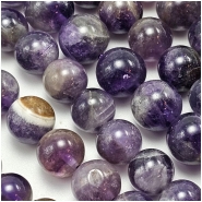 Amethyst Dog Tooth 11mm Round Gemstone Beads (N) 15.5 inches