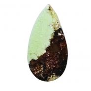 1 Lemon Chrysoprase Teardrop Gemstone Cabochon (N) 14.8 x 28.3mm