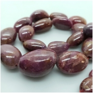 Ruby Smooth Oval Nugget Graduated Gemstone Beads (N) Approximate size 14.15 to 27.3mm 18.5 inches