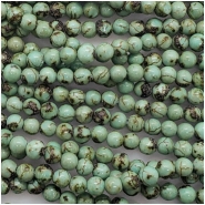 African Turquoise" Jasper 4mm Round Gemstone Bead (N) Approximate size 3.7 to 4.2mm 15.25 to 15.5 inches