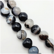 Black Eye Agate Banded Round Gemstone Beads (D) Approximate Size 13.5mm 16 inches