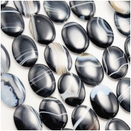 Black Agate Banded Oval Gemstone Beads (D) Approximate Size 18 x 25mm 16 inches