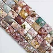 Ocean Jasper Faceted Rectangle Gemstone Beads (N) Approximate size 14 x 18mm 16 inches