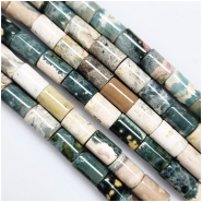 Ocean Jasper Tube Gemstone Beads (N) Approximate size 8 x 12mm 16 inches