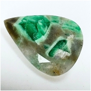 1 Emerald In Matrix Faceted Pear Loose Cut Gemstone No Holes (OS) 25.5 x 34.8mm