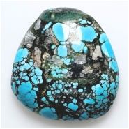 1 Hubei Turquoise Freeform Gemstone Cabochon (S) 29.6 x 31.4mm