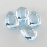 4 Sky Blue Topaz plain pear cabochon loose cut gemstones (I) 5 x 7mm  CLOSEOUT