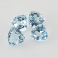 2 Sky Blue Topaz faceted trillion loose cut gemstones (I) Approximate size 6mm