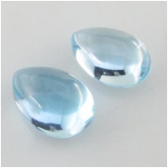 1 Sky Blue Topaz plain pear cabochon loose cut gemstone (I) Approximate size 7 x 10mm