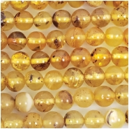 Baltic Amber Yellow Hand Cut 5mm Round Gemstone Beads (N) Approximate size 4.58 to 5.12mm 16 inches
