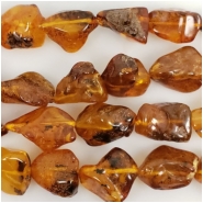 Baltic Amber Dark Cognac Raw Nugget Gemstone Beads (N) Approximate size 10 to 16.4mm x 11.8 to 21.9mm 7.5 to 8 inches