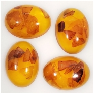 1 Amber Baltic and Resin Gemstone Cabochon (M) 17.5 x 24mm CLOSEOUT