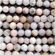 Peruvian Pink Opal 2.25mm Faceted Round Gemstone Beads (N) Approximate Size 2.15 to 2.3mm diameter 12.5 inches
