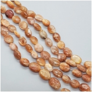 Sunstone Flat Oval Gemstone Beads (N) Approximate size 5 x 6.7mm to 7 x 10mm 8.25 inches