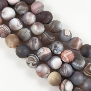 Botswana Agate Matte Round Gemstone Bead (N) Approximate size 11.9 to 12.5mm 7.75 inches