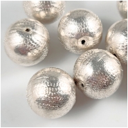 Sterling Patterned Large Round Metal Bead Approximate size 17mm