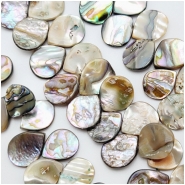 Abalone Shell Top Drilled Teardrop Hand Carved Beads (N) Approximate size 9.8 x 12.45mm to 14.4 x 17mm
