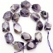 Dog Teeth Amethyst Faceted Nugget Gemstone Beads (N) Approximate size 17.2 to 19.3mm 15 inches