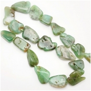 Chrysoprase Flat Nugget Gemstone Beads (N) Approximate size 12.1 x 14.6mm to 15.9 x 24mm 16 inches