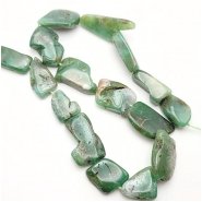 Chrysoprase Flat Nugget Gemstone Beads (N) Approximate size 15.3 x 19.6mm to 18.6 x 30.5mm 16.5 inches
