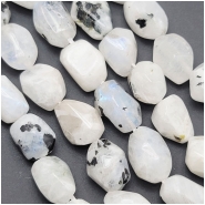 Rainbow Moonstone Faceted Nugget Gemstone Beads (N) Approximate size 8.8 x 11.5mm to 12.8 x 18.5mm 16 inches