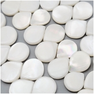12 Mother of Pearl White Top Drilled Teardrop Hand Carved AA Beads (N) Approximate size 14.5 x 17.5mm