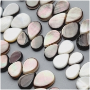Mother of Pearl Black Top Drilled Teardrop Hand Carved AA Beads (N) Approximate size 8 x 10mm to 10 x 14.2mm 16 inches