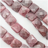 Rhodonite Faceted Square Gemstone Beads (N) Approximate size 10.5mm 16 inches