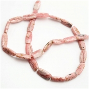 Rhodochrosite Flat Oval Rectangle Gemstone Beads (N) Approximate size 7 x 14mm 16 inches