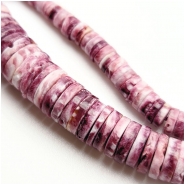 Spiny Oyster Shell Graduated Purple Heishi AA Beads (N) Approximate size 3.6 to 10.2mm 22.5 inches
