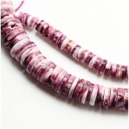 Spiny Oyster Shell Graduated Purple Heishi AA Beads (N) Approximate size 4.6 to 9.5mm 22.5 inches