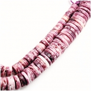 Spiny Oyster Shell Graduated Purple Heishi AA Beads (N) Approximate size 4.1 to 9.9mm 22.5 inches
