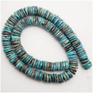 Hubei Turquoise Center Drilled Disc Gemstone Beads (S) Approximate size 10.3 to 11.2mm 16 inches.