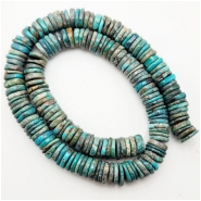 Hubei Turquoise Center Drilled Disc Gemstone Beads (S) Approximate size 9.7 to 12mm 16 inches
