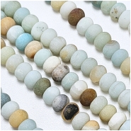 Amazonite 6mm Matte Rondelle Gemstone Beads (N) 15 inches