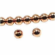 100 Copper 3.2mm Round Metal Beads (N)