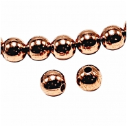 25 Copper 9.5mm Round Metal Beads (N)