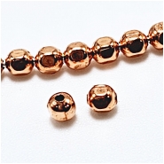 100 Copper 3.2mm Faceted Round Metal Beads (N)