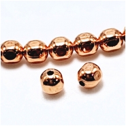 100 Copper 4mm Faceted Round Metal Beads (N)