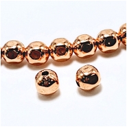 50 Copper 6.3mm Faceted Round Metal Beads (N)